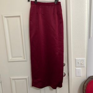 Alex Evening red burgundy maxi skirt sz 10